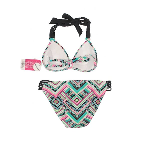 Hula Honey Neon Aztec Push Up Triangle Bikini - Picture 4 of 5